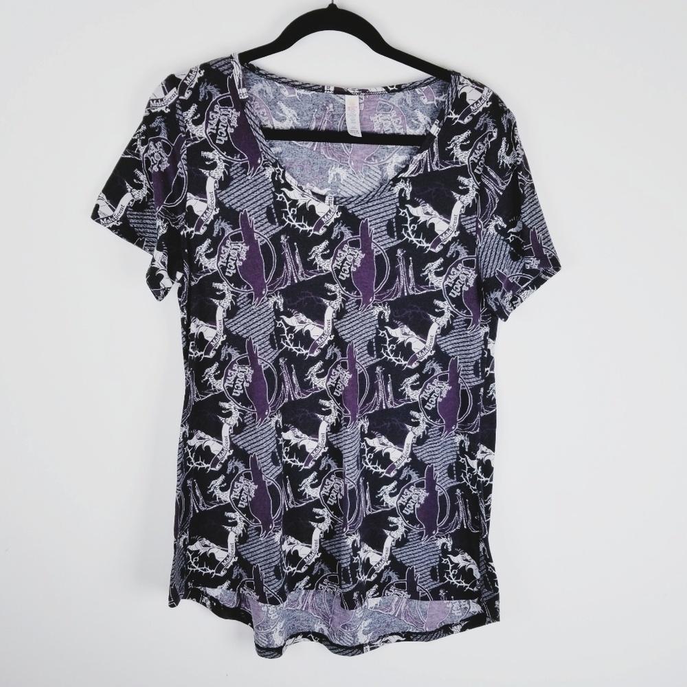 LuLaRoe Disney Maleficent print short sleeve mediu